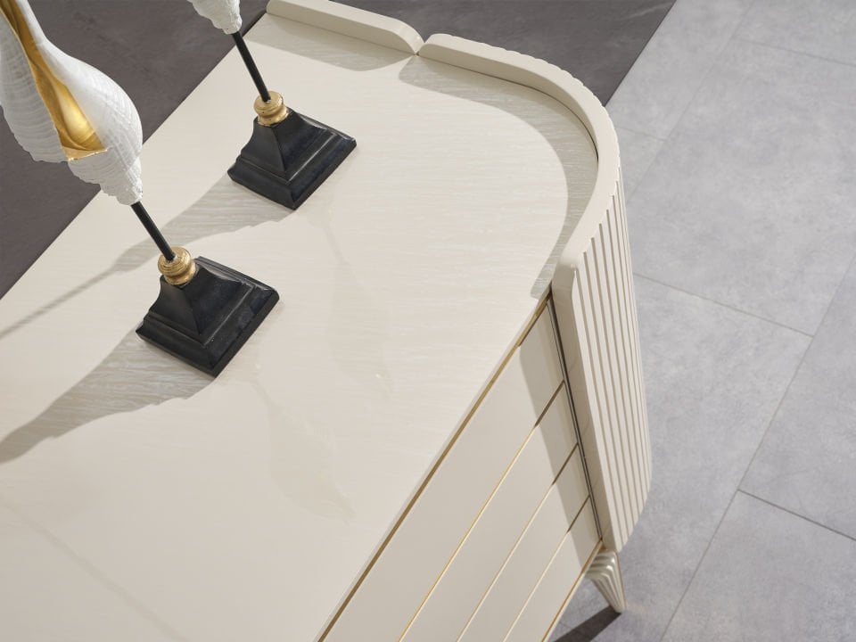 Karya Krem Luxury Şömineli Tv Ünite