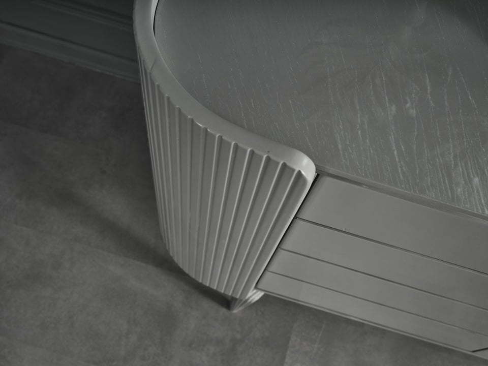 Karya Sis Gri Luxury Şömineli Tv Ünite