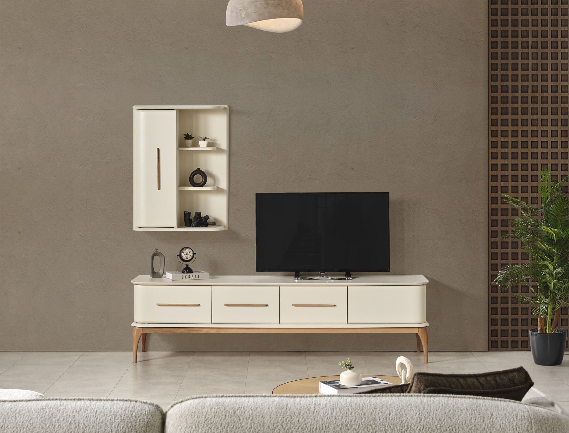 Destan Krem/Ceviz Modern Tv Ünite