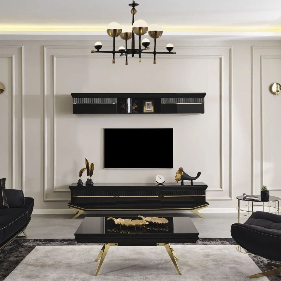 Masarati Luxury Gold Tv Ünite