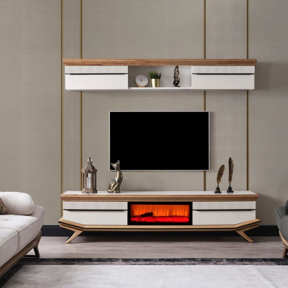 Elize Modern Şömineli Tv Ünite