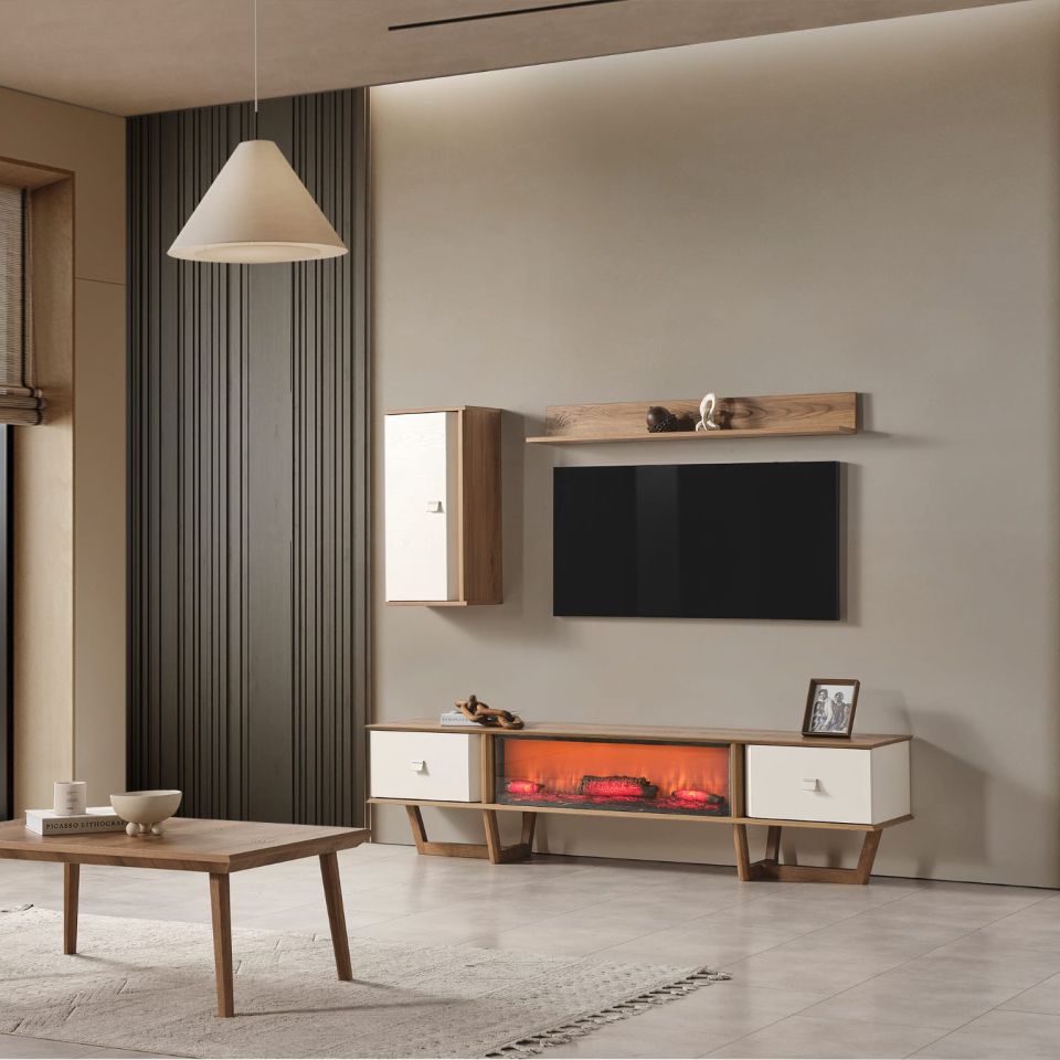 Soft Modern Şömineli Tv Ünite