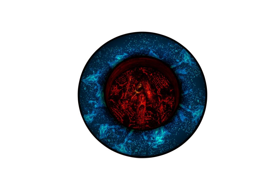 Galaxy Şömineli Gümüş Orta Sehpa