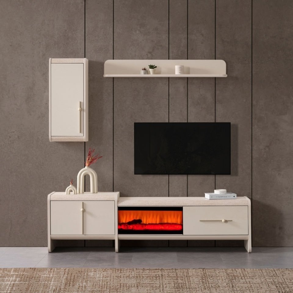 Defne Modern Şömineli Tv Ünite