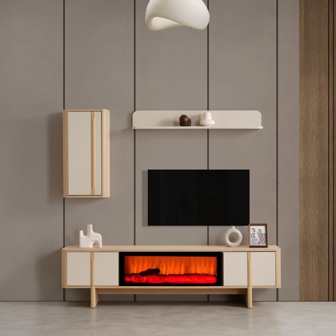 Stil Modern Şömineli Tv Ünite