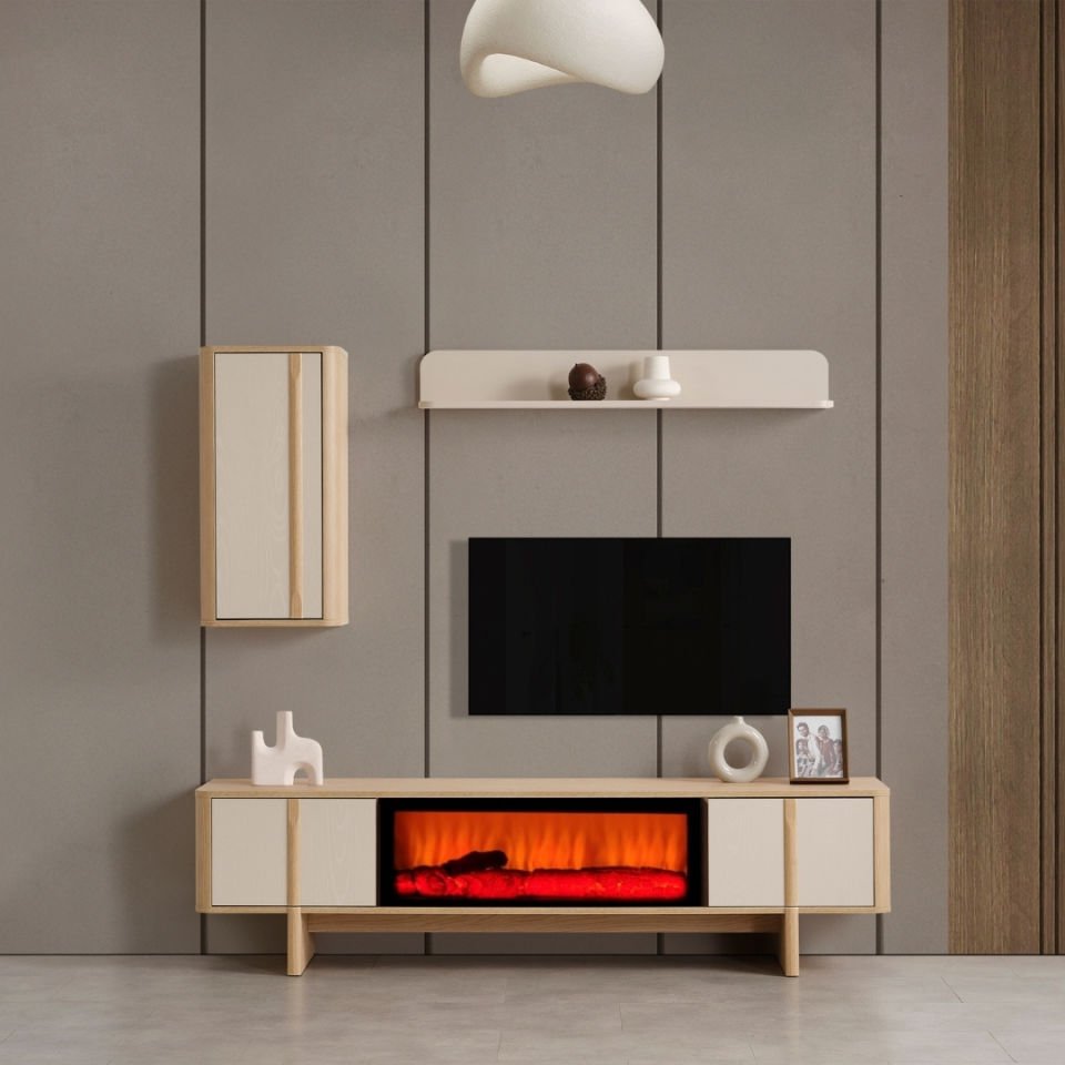 Stil Modern Şömineli Tv Ünite