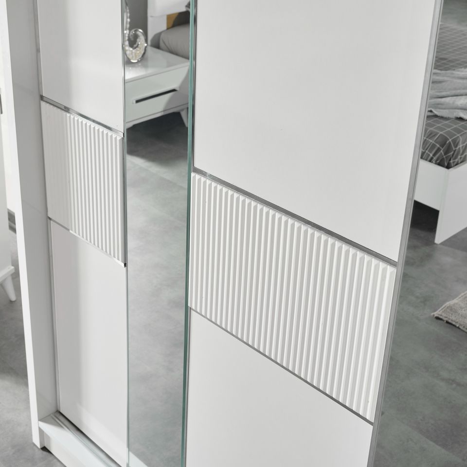 Yakamoz Modern 2 Kapaklı Sürgülü Gardırop