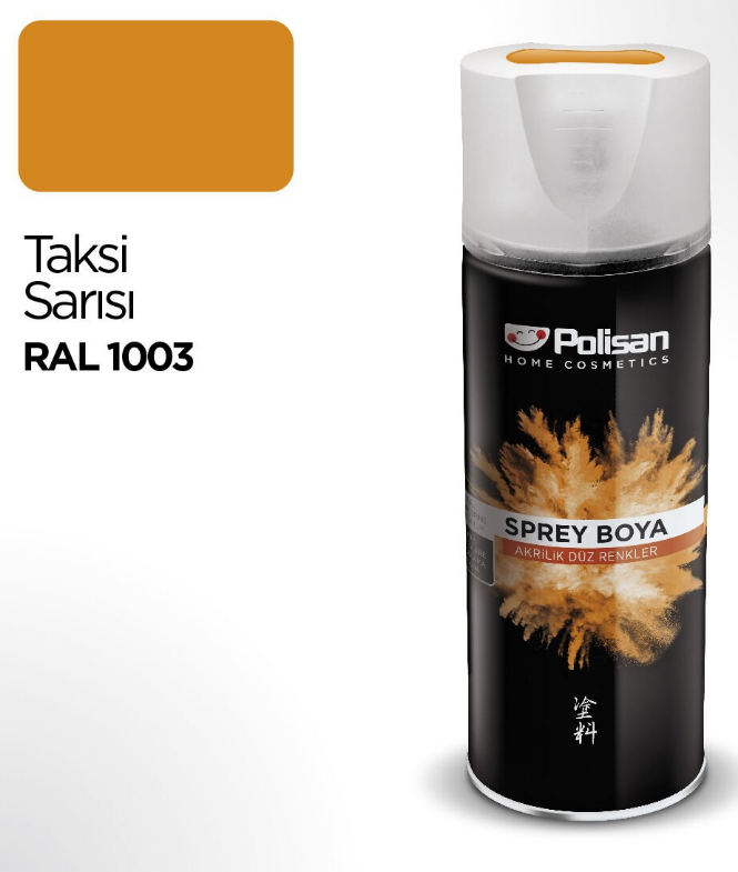 Polisan Akrilik Taksi Sarısı Sprey Boya 400 ml - RAL 1003