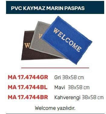 PVC MARİN PASPAS 38X58CM KAHVERENGİ WELCOME