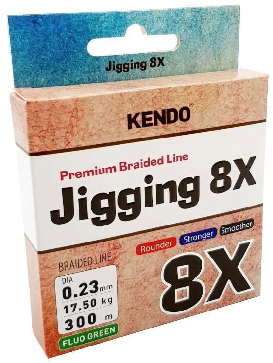 Kendo Jigging 8X Flash 300 mt Örgü İp (FLUO GREEN) 0,23 mm