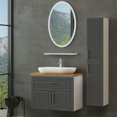 Minar Banyo Dolabı 85Cm As2K1Ç+1Ea1R+Tzg+Boy Beyaz