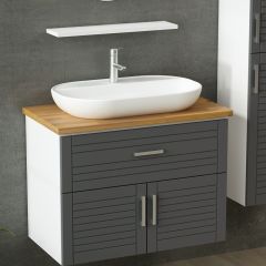 Minar Banyo Dolabı 85Cm As2K1Ç+1Ea1R+Tzg+Boy Beyaz