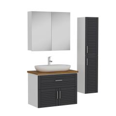 Minar Banyo Dolabı 85Cm As2K1Ç+2K2A+Tzg+Boy Beyaz