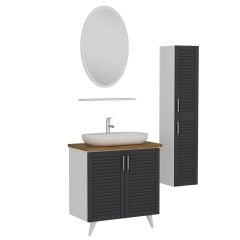 Minar Banyo Dolabı 85Cm Ay2K+1Ea1R+Tzg+Boy Beyaz