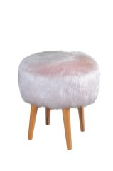 Ecki Yuvarlak Silindir Puf Pembe Peluş
