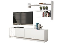 Minar Martin Tv Ünitesi Tv Sehpası Beyaz/Beyaz