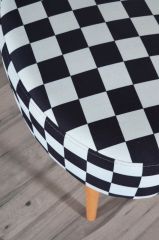 Rossi Oval Puf Dama Desenli