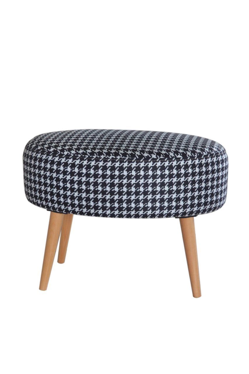 Rossi Oval Puf Kazayağı Desenli