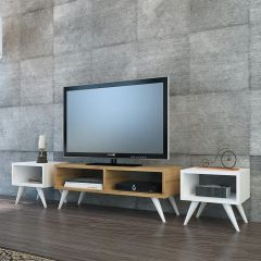 Minar Vinca Tv Sehpası Beyaz/Safirmeşe