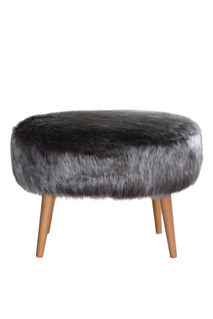 Rossi Oval Puf Kahve Peluş