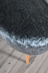 Rossi Oval Puf Antrasit Peluş