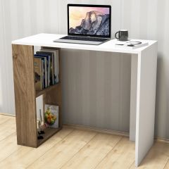 Minar Nano Raflı Kitaplıklı Çalışma Masası Beyaz/İstanbul
