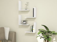 Minar Alfa Box Dekoratif Duvar Rafı Beyaz