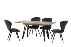 Harvey Artisan Yemek Masası Takımı + 4 Biga Sandalye Antrasit
