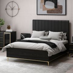 Elevate Baza Başlık Seti 160x200 - Siyah Ahşap