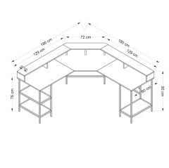 Optima Monitör Raflı L Köşe Çalışma Masası - Beyaz
