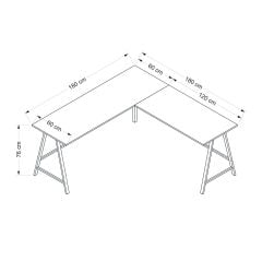 Clarity L Köşe Çalışma Masası - Siyah
