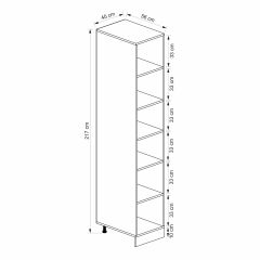 Minar Mebran 40Cm Mutfak Boy Dolabı - Lacivert/Beyaz