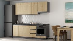 Vive Panna Mutfak 220Cm Aspratör + Ankastre - Antrasit/Safir