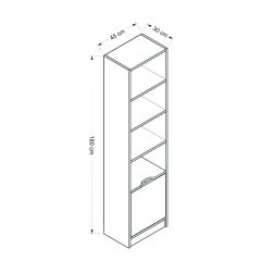 Cnc Kesim Kulpsuz 1 Kapaklı Kitaplık - Dore/Antrasit