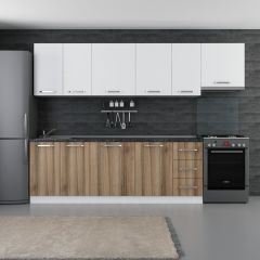 Minar 290 Cm Mutfak Dolabı Beyaz Dore 290-D4