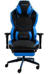 XPrime Tyler Oyuncu Koltuğu Hybrid Kumaş 4D Kolçak Ayak Uzatmalı Mavi