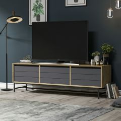 Minar Lery Tv Ünitesi Soft - Artisan/Mat Siyah/Antrasit