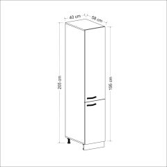 Minar 40 cm Kristal Boy Mutfak Dolabı
