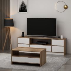 Elina Set 1 Tv Ünitesi + Sehpa - Dore/Beyaz