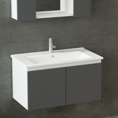 Nika Banyo Dolabı 85Cm As2K+2K1A+Etj Beyaz Antrasit
