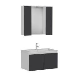 Nika Banyo Dolabı 85Cm As2K+2K1A+Etj Beyaz Antrasit