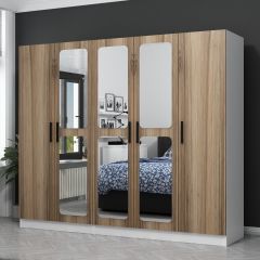 Kale 5 Kapaklı Aynalı 2Ç Dolap - Dore