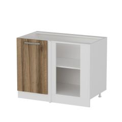 Minar Mutfak Alt Modül 1K1R 105Cm Köşe Dolap Beyaz/Dore - D1