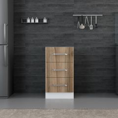 Minar Mutfak Alt Modül 3Ç Nray 45Cm Dolap Beyaz/Dore - D1
