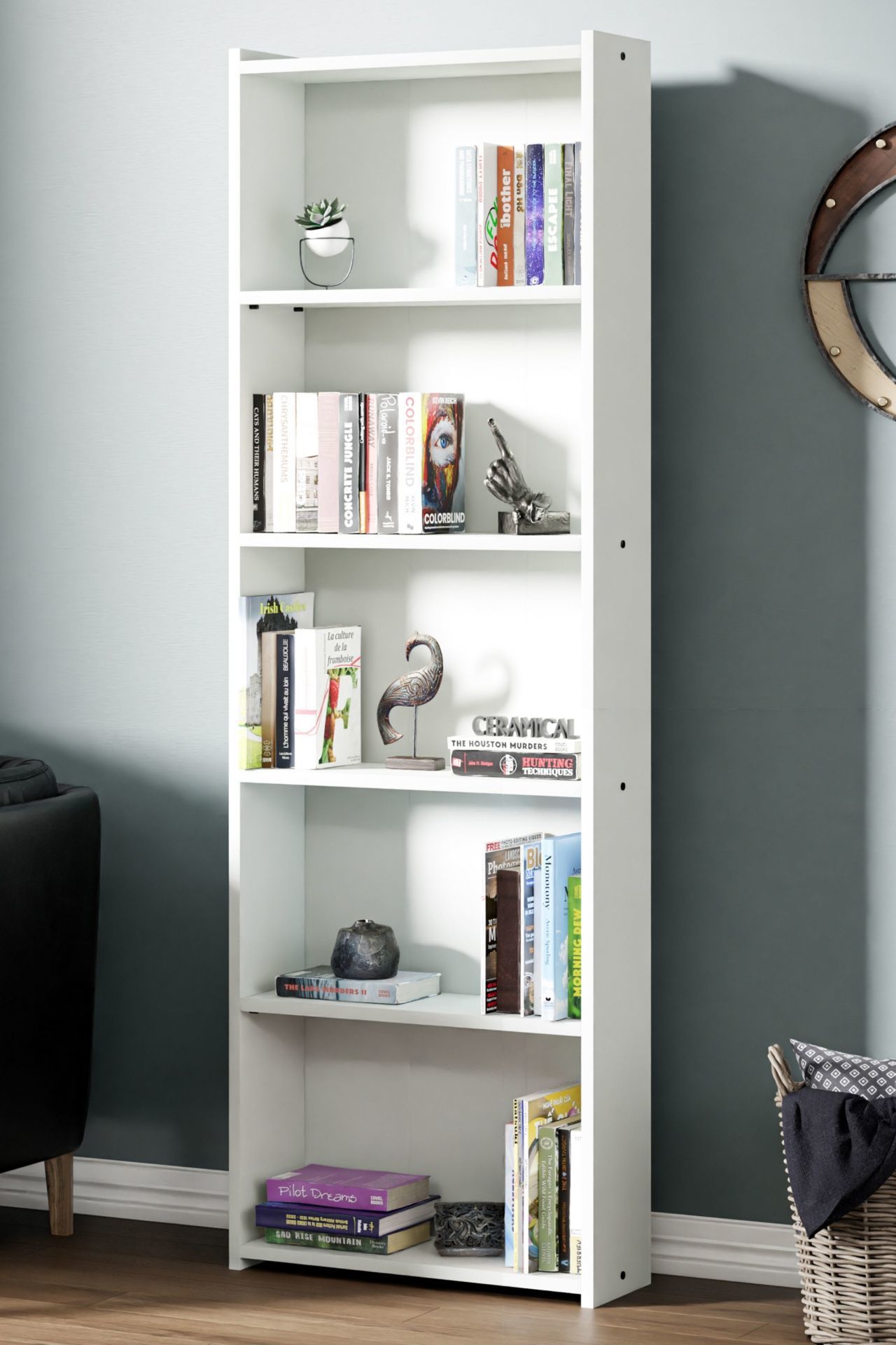 Ceramical Kts2 Modern Kitaplık / 5 Raflı - 60x180 Cm - Beyaz