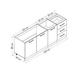 İola 220 Cm Mutfak Dolabı Beyaz 220-B1