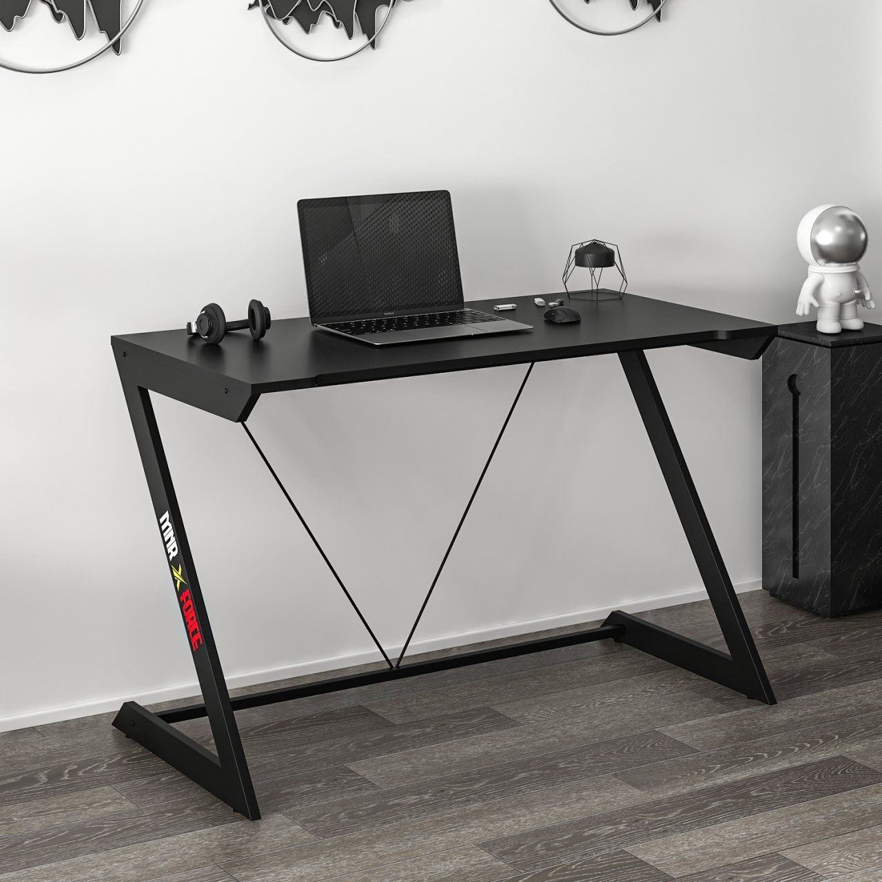 Zoned Metal Ayaklı Gaming Oyuncu Masası - Siyah