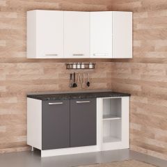 Minar 150Cm Köşe Mutfak Dolabı - Beyaz/Antrasit K150-A1