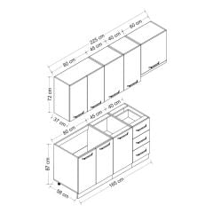 İola 225 Cm Mutfak Dolabı Beyaz 225-B6