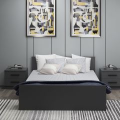 Konteynere Uygun Çift Kişilik Karyola 150X200 Antrasit